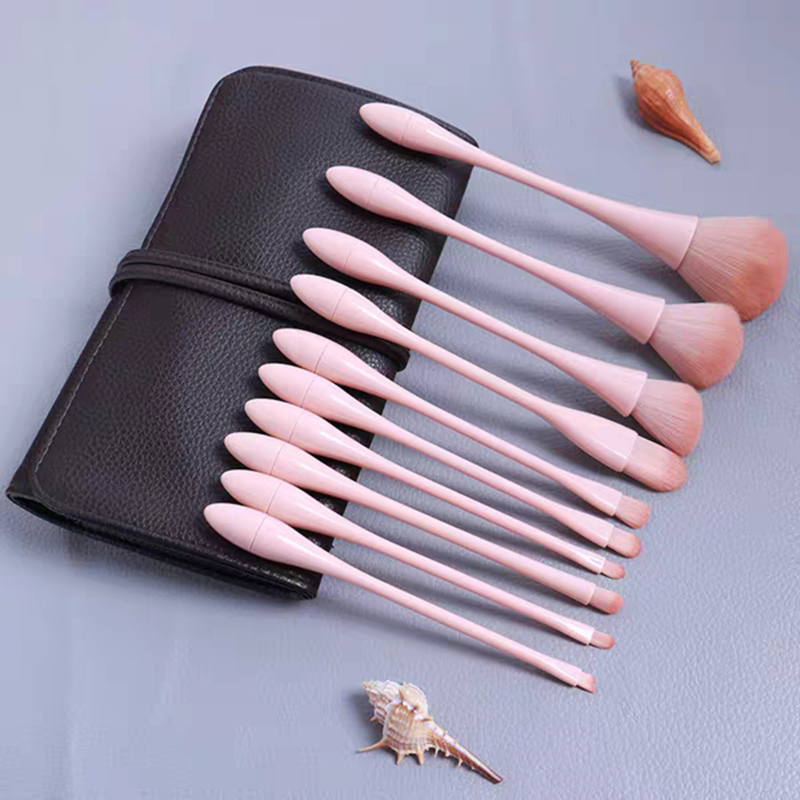 Pinceaux de maquillage à poignée facile rose Ensemble de pinceaux pour ombre à paupières