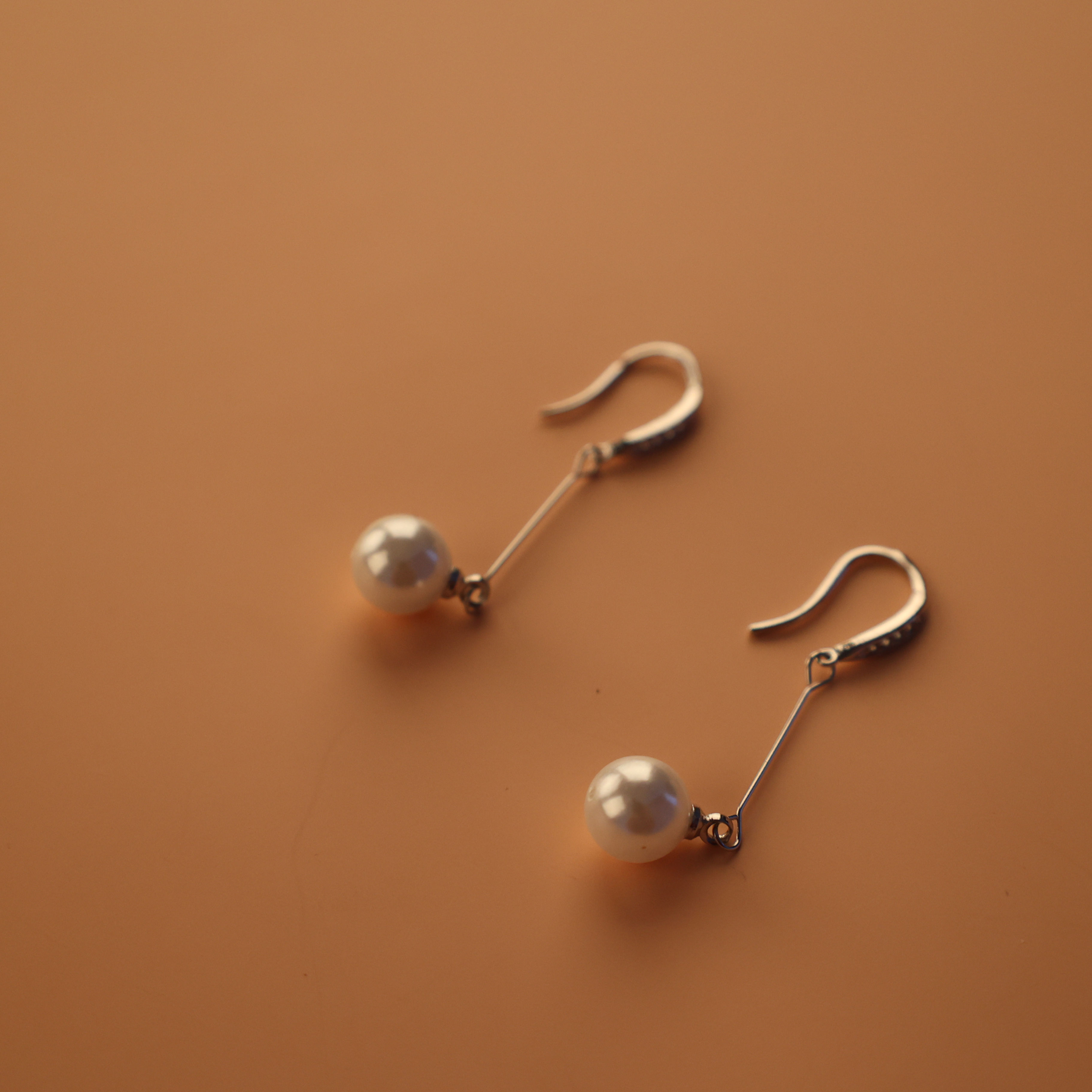 Boucles D'oreilles Perle D'eau Douce Et Platine