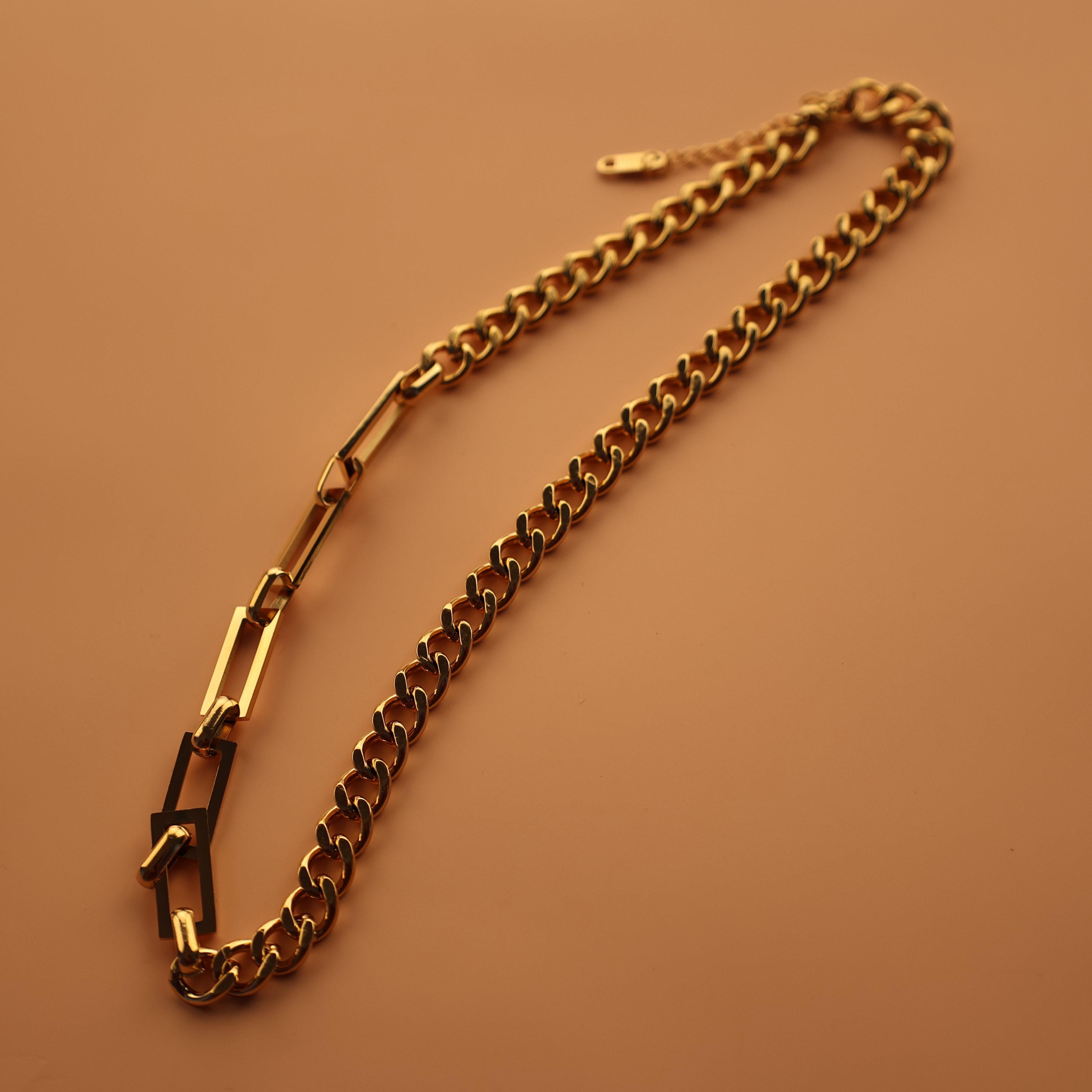 Collier chaîne en or 14 carats avec trombone délicat pour femmes filles